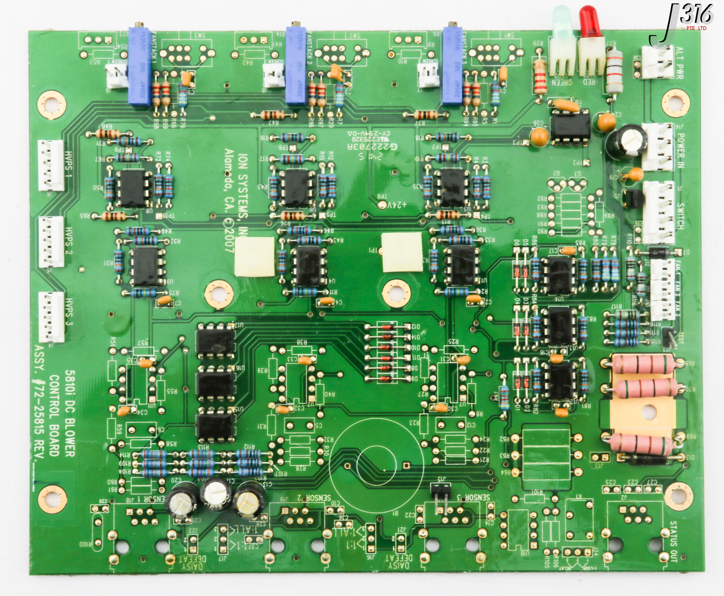 33256 ION SYSTEMS PCB, 5810I DC BLOWER CONTROL BD, 72-25815 72